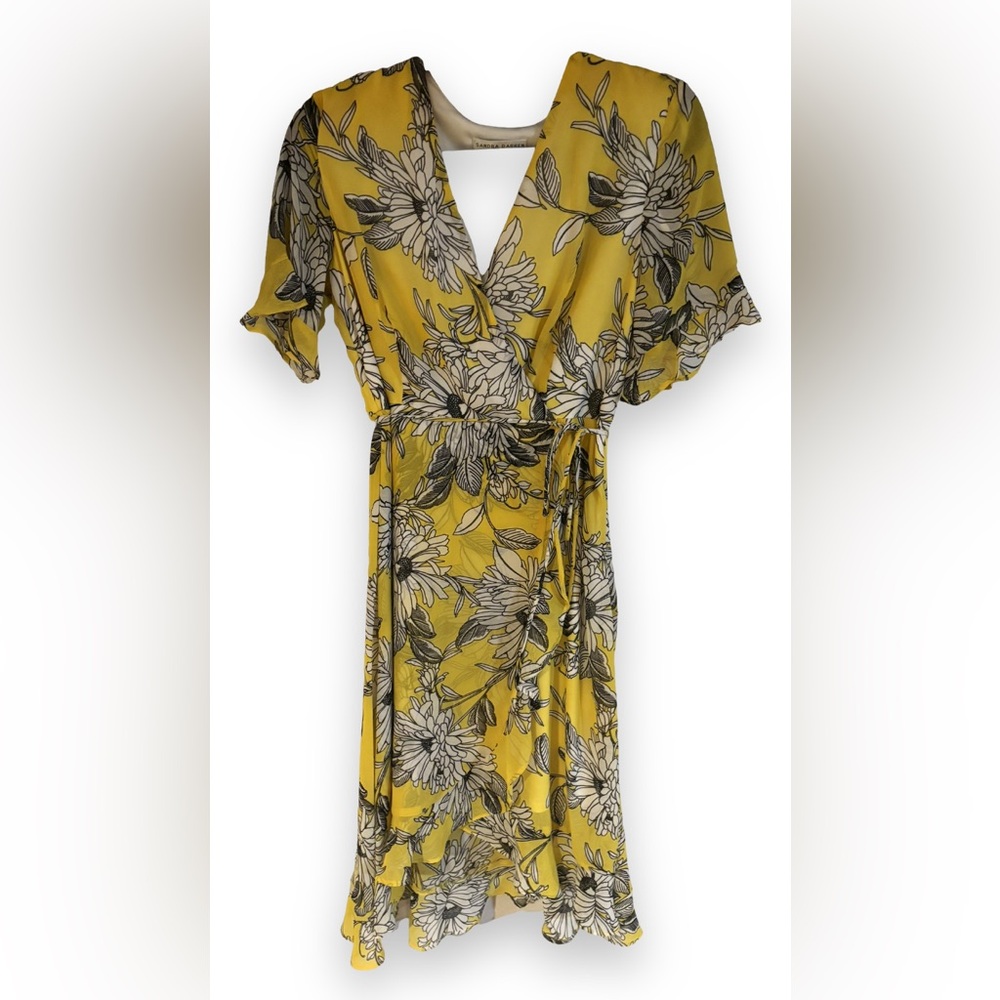 Sandra Darren yellow floral dress size 6P